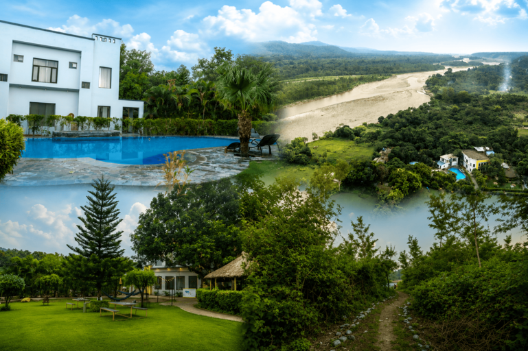 Jungle Junction resort aerial view Jim Corbett Ramnagar